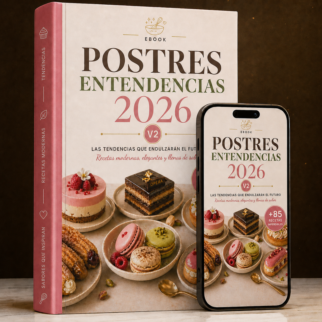 Mockup del ebook Postres en Vasos 2026